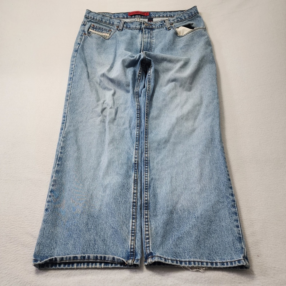 Vintage Y2k US Polo Ralph Lauren Assn Baggy Jeans Mens 38x30 Blue  Skater Grunge - Picture 2 of 13